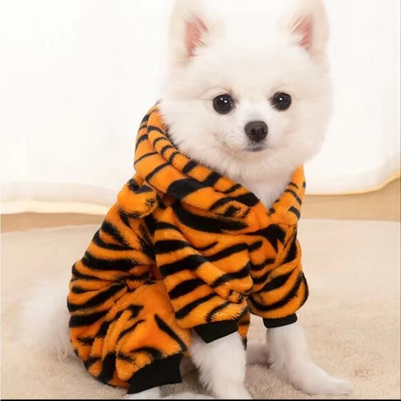 Dog Tiger Hooded Outfit Size Large - Picture 2 of 8